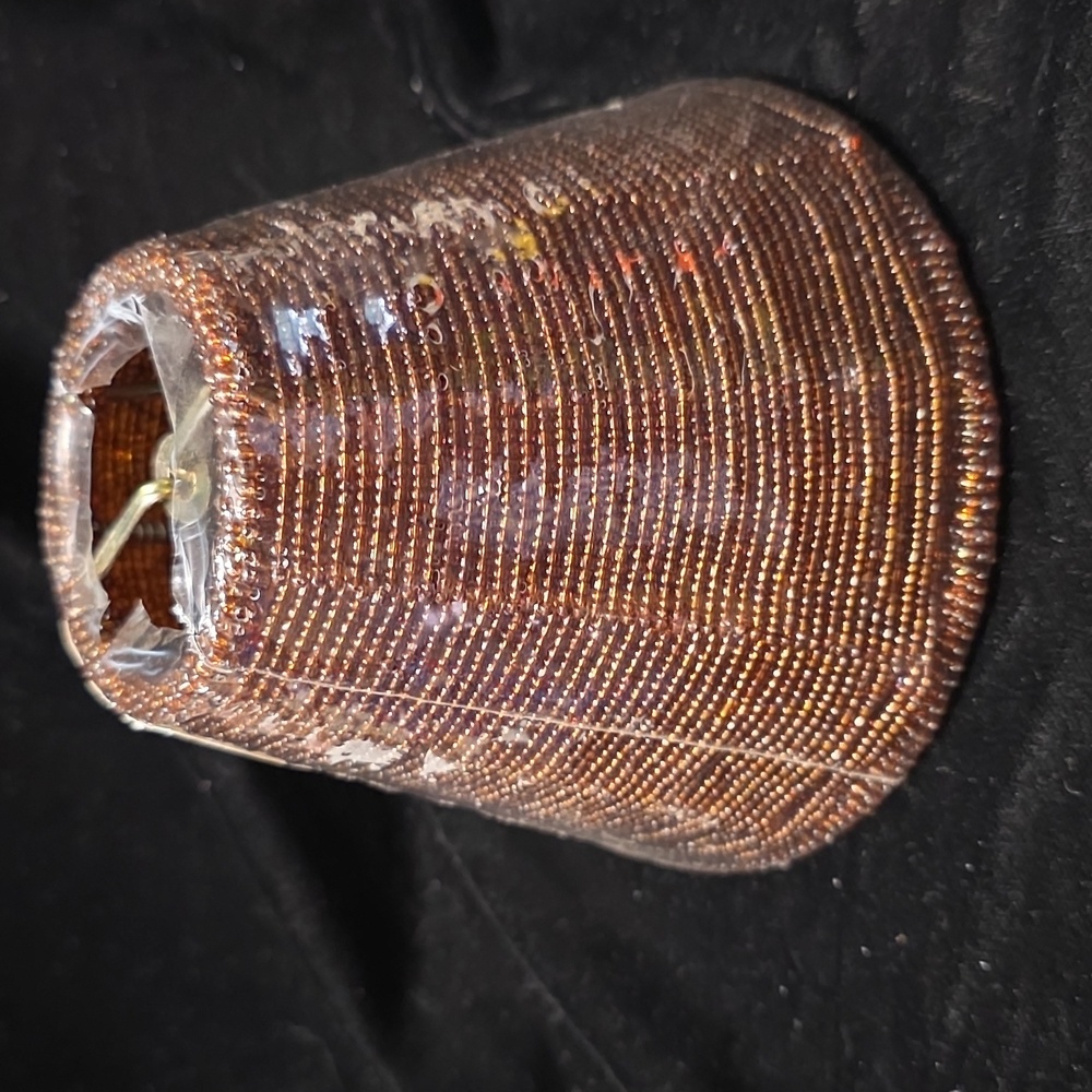 Portfolio Bronze Beaded Glass Shade, 2 5/8" × 5 1/4" × 4 1/4", NIP Shade #2 - Picture 4 of 6